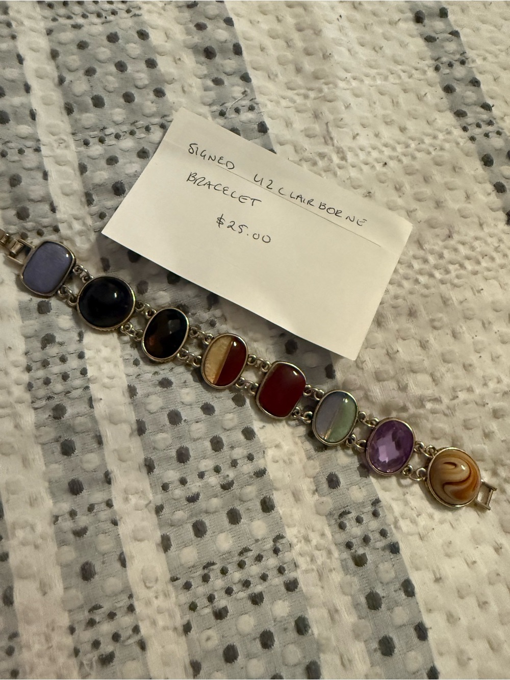 Multi-Stone Colorful Women’s Bracelet - Signed Liz Claiborne Style